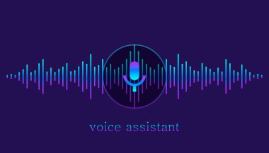 Ses tanıma kavramı. Ses dalgası ile taklit ses, ses ve mikrofon simgesinin