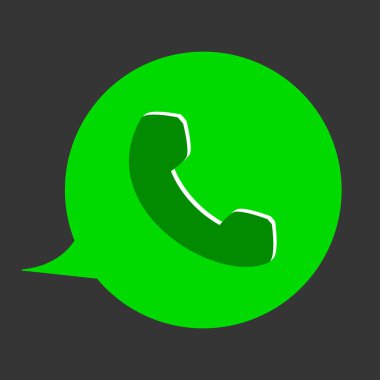 Düz telefon yeşil simgesi, yakışıklı, vektör illüstrasyon