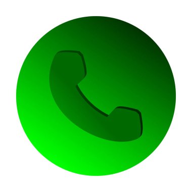Düz telefon yeşil simgesi, yakışıklı, vektör illüstrasyon