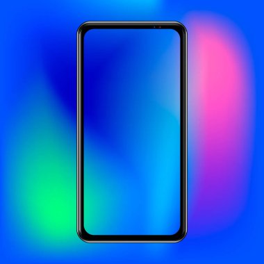 Gerçekçi akıllı telefon make-up ekran akıllı telefon içine kolay yer demo. Vektör illüstrasyon cep telefonu reklam teknolojisi için izole