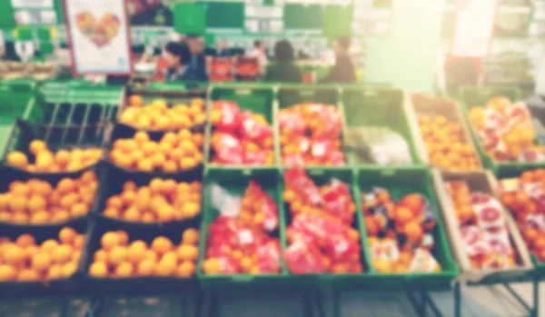 Blurred Background Concept Fruit Store Shelf — Stock Photo, Image