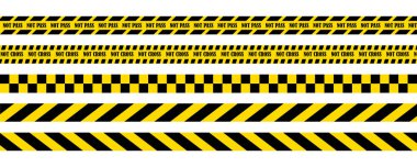 Beyaz arka planda sarı uyarı bantları