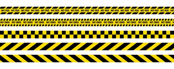 白色背景上的黄色警告磁带 — 图库矢量图片