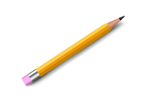 Crayon Avec Gomme Ombre Sur Fond Blanc Papeterie Illustration Vectorielle — Image vectorielle