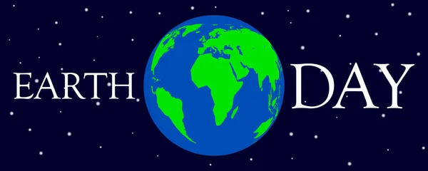 Happy Earth Day Erde All Mit Sternen Vektorillustration — Stockvektor