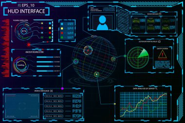 HUD arayüzü, güzel bir arka planda HUD oyun arayüzü elemanları
