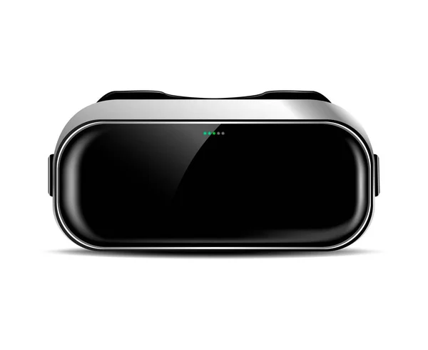 İzole arka planda gölge ile VR kask veya sanal gerçeklik gözlük, ön görünüm, gerçekçi vektör illüstrasyon