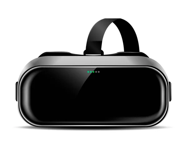İzole arka planda gölge ile VR kask veya sanal gerçeklik gözlük, ön görünüm, gerçekçi vektör illüstrasyon