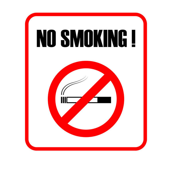 Smoking prohibited sign on white background