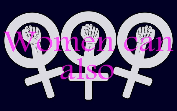 Símbolo Del Movimiento Feminista Luchando Por Los Derechos Las Mujeres — Vector de stock