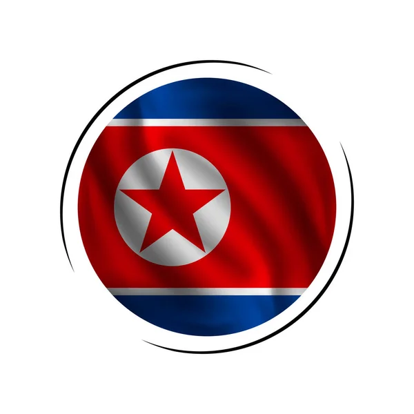 Zwaaiende Noord Koreaanse Vlag Vlag Noord Korea Vector Illustratie — Stockvector