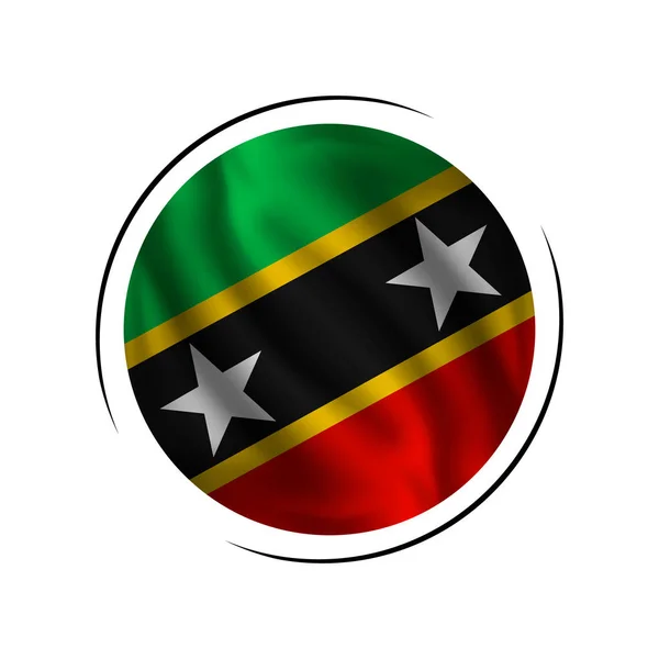 Zwaaiende Saint Kitts Nevis Vlag Vlag Van Saint Kitts Nevis — Stockvector