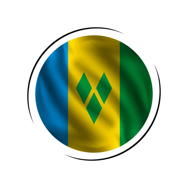 Vifta Saint Vincent Och Grenadinerna Flagga Flaggan Saint Vincent Och — Stock vektor