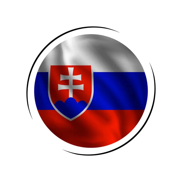 Waving Flaga Słowacji Flaga Słowacji Wektor Ilustracji — Wektor stockowy