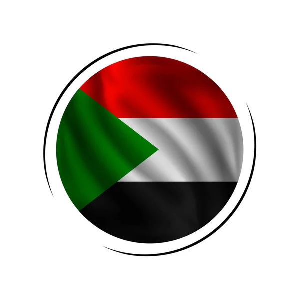 Acenando Bandeira Sudão Bandeira Sudão Ilustração Vetorial — Vetor de Stock