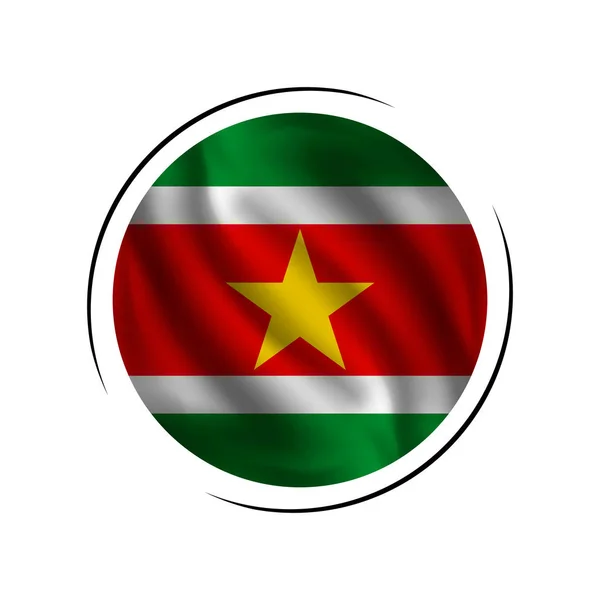 Integetett Suriname Zászló Zászló Suriname Vektor Illusztráció — Stock Vector