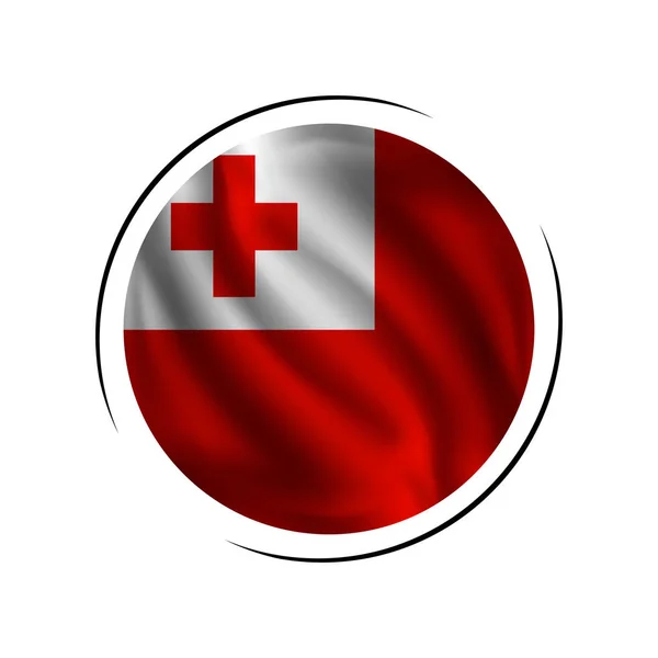 Ondeando Bandera Tonga Bandera Tonga Vector Ilustración — Archivo Imágenes Vectoriales