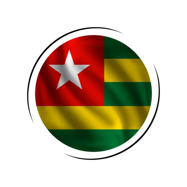 Zwaaiende Togo Vlag Vlag Van Togo Vector Illustratie — Stockvector