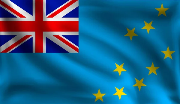 Waving Flaga Tuvalu Flaga Tuvalu Wektor Ilustracji — Wektor stockowy