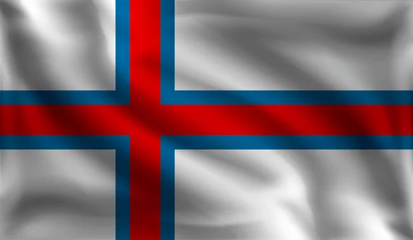 Färöer Flagge Schwenken Färöer Flagge Schwenken Vektorillustration — Stockvektor