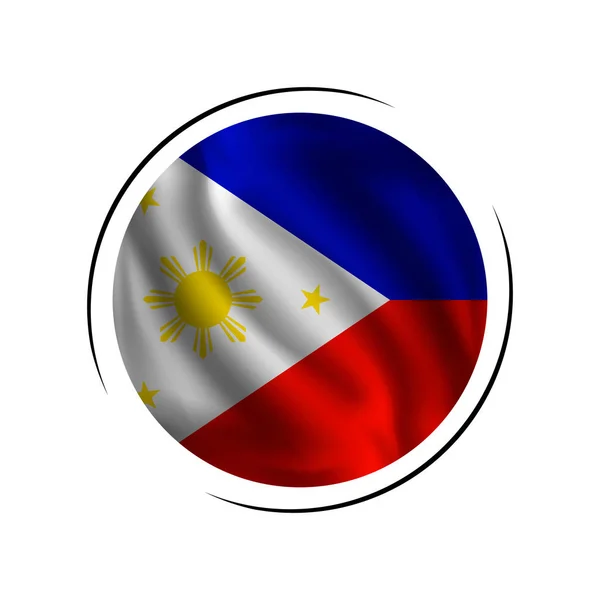 挥舞着菲律宾国旗 菲律宾国旗 矢量插图 — 图库矢量图片