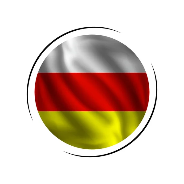 Ondeando Bandera Osetia Del Sur Bandera Osetia Del Sur Ilustración — Vector de stock