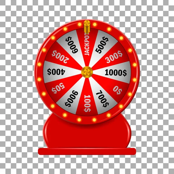 Rueda Fortuna Roja Sobre Fondo Aislado Ruleta Ilustración Vectorial Realista — Vector de stock