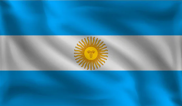 Arjantin Bayrağı Arjantin Bayrağı Vektör Illüstrasyon Sallayarak — Stok Vektör