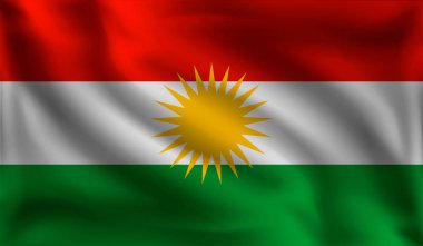 Sallanan Kürdistan bölge bayrağı, Kürdistan bölgesi bayrağı, vektör illüstrasyon