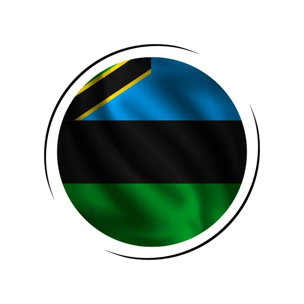 Zanzibar Bayrağını Sallamak Zanzibar Bayrağı Vektör Illüstrasyon — Stok Vektör