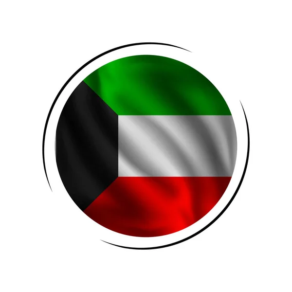 Acenando Bandeira Kuwait Bandeira Kuwait Ilustração Vetorial — Vetor de Stock