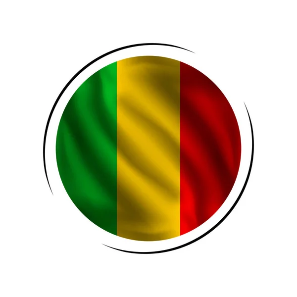 Zwaaiende Mali Vlag Vlag Van Mali Vector Illustratie — Stockvector