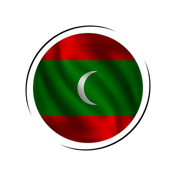 Integetett Maldív Zászló Zászló Maldív Vektor Illusztráció — Stock Vector