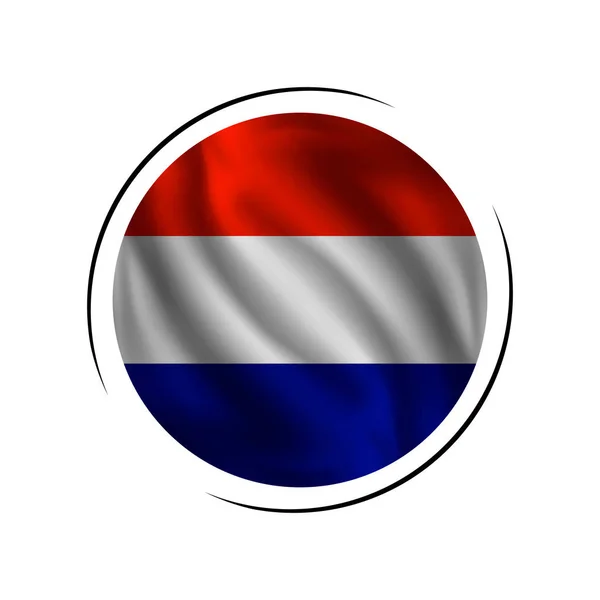 Zwaaiende Nederlandse Vlag Vlag Van Nederland Vector Illustratie — Stockvector