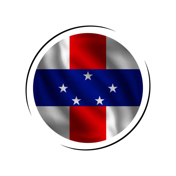Waving Netherlands Antilles Flag Flag Netherlands Antilles Vector Illustration — Stock Vector