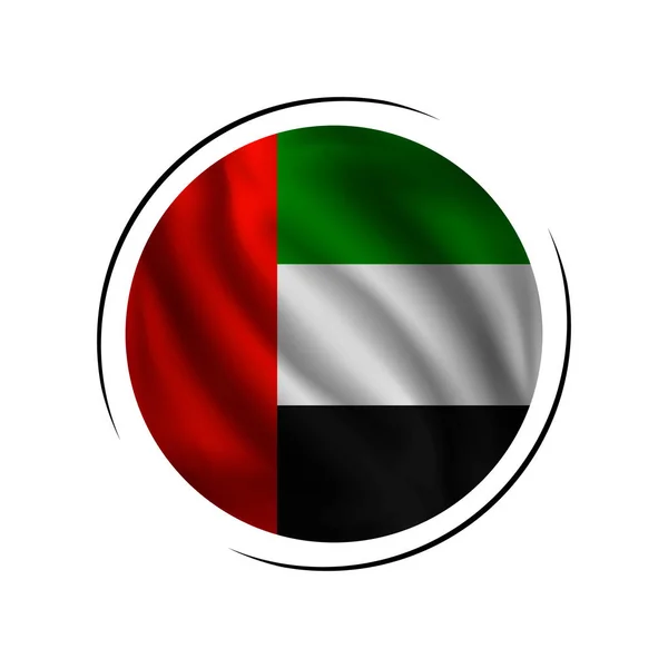 Waving Uae Flag Flag United Arab Emirates Vector Illustration — Stock Vector