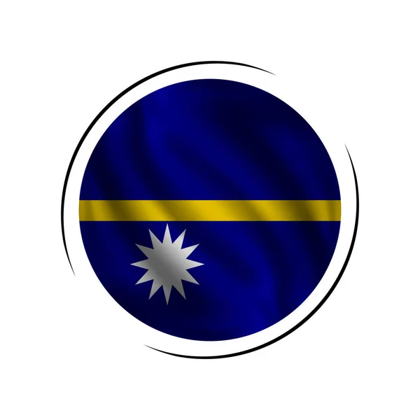 Sventolando Bandiera Nauru Bandiera Nauru Illustrazione Vettoriale — Vettoriale Stock