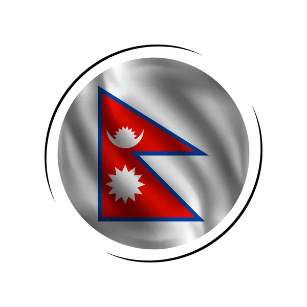 Waving Nepal Flag Flag Nepal Vector Illustration — Stock Vector