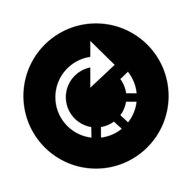 Yuvarlak ok simgesi, vektör çizimi