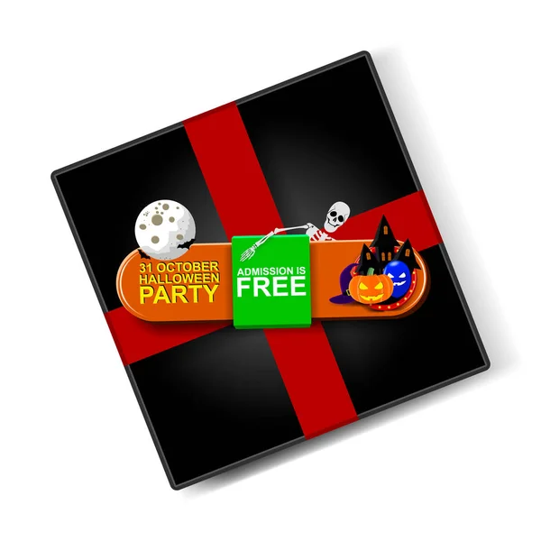 Halloween Party Auf Weißem Hintergrund Einladungsdesign Halloween Visitenkarte Vektorillustration — Stockvektor