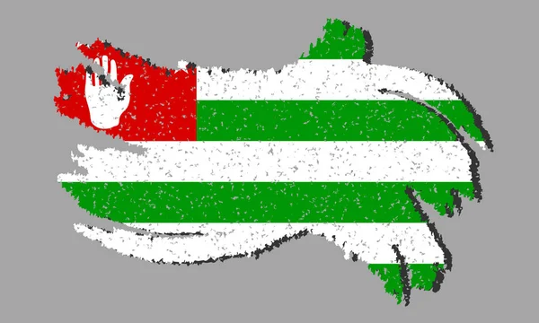 阿布哈兹格列旗 阿布哈兹国旗 带阴影 矢量图 — 图库矢量图片