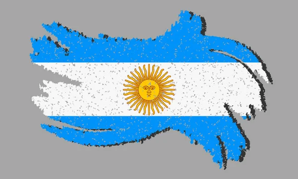 Argentinië Grunge Vlag Vlag Van Argentinië Met Schaduw Vector Illustratie — Stockvector