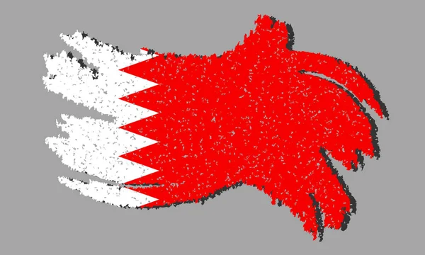 Drapeau Grunge Bahreïn Drapeau Bahreïn Avec Ombre Illustration Vectorielle — Image vectorielle