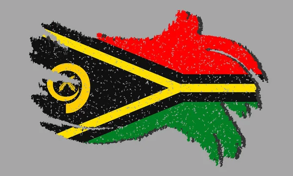 Vanuatu Grunge Flag Vanuatu Flag Shadow Vector Illustration — Stock Vector