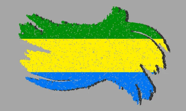 Габон Грандж Прапор Габон Тимор Прапор Тінню Векторна Ілюстрація — стоковий вектор