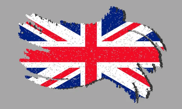 Grunge Flaga Wielkiej Brytanii Flaga Wielkiej Brytanii Cienia Ilustracja Wektorowa — Wektor stockowy