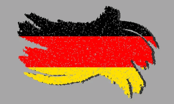 格伦格德国国旗 德国国旗与阴影在孤立的背景 矢量插图 — 图库矢量图片