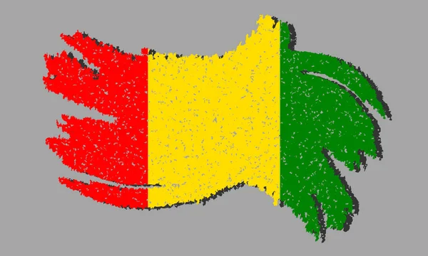 Bandera Guinea Grunge Bandera Guinea Con Sombra Sobre Fondo Aislado — Archivo Imágenes Vectoriales