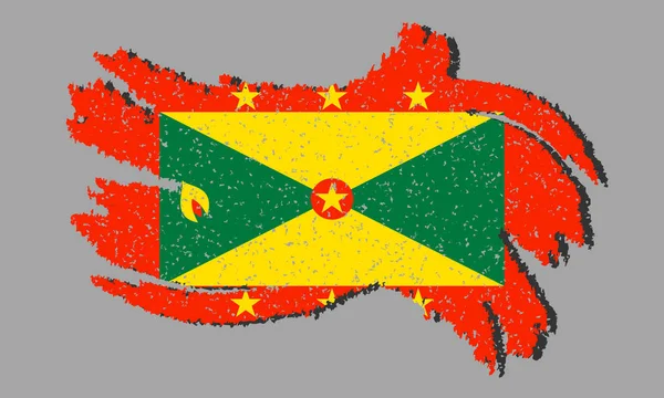 Grenada Grunge Flag Grenada Flaga Cienia Białym Tle Wektor Ilustracji — Wektor stockowy