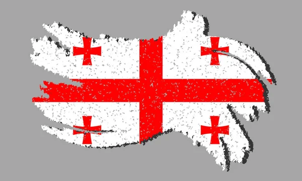 Gürcistan grunge bayrağı, izole arka planda gölgeile Gürcistan bayrağı, vektör illüstrasyon